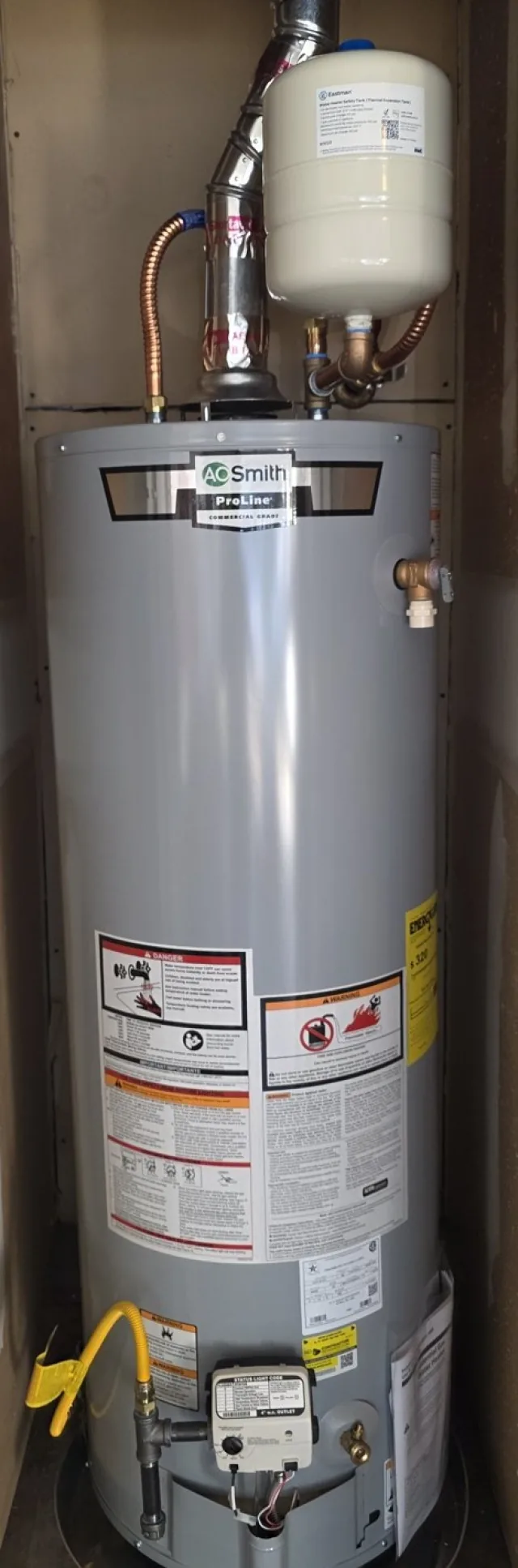 New water heater installed in a Glenpool closet